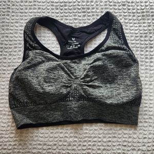 gray black sports bra